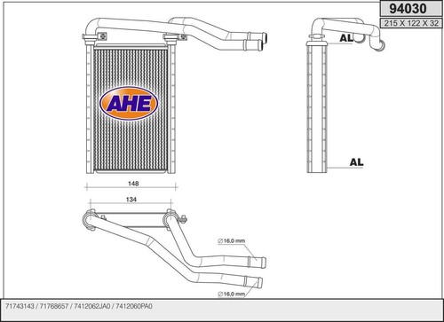 Radiatore stufa fiat sedici - fiat,